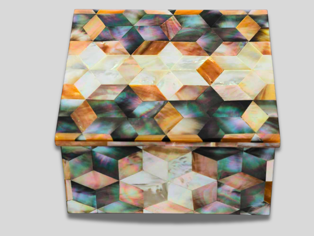 Mother of Pearl Inlay Marble Jewelry Storage Box